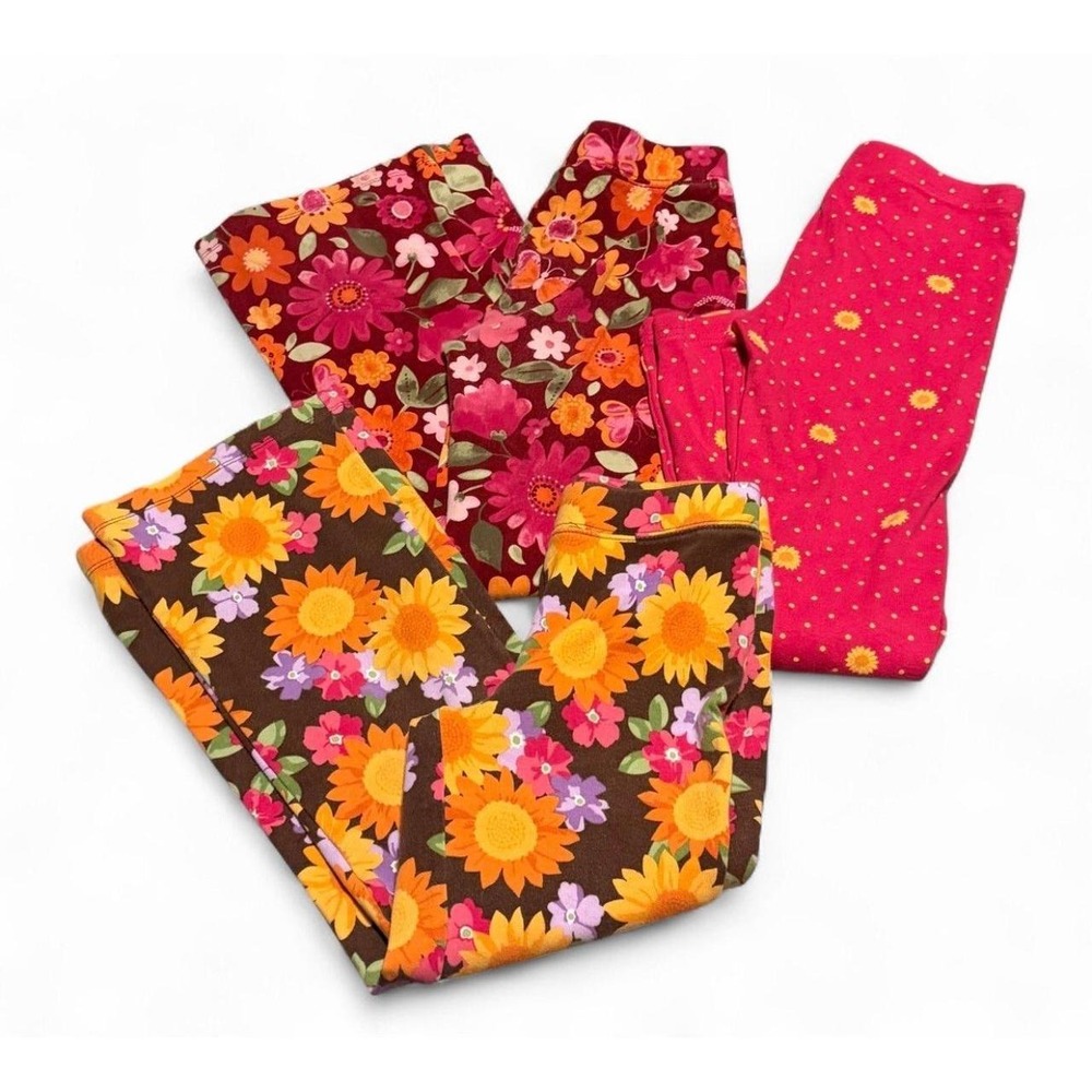 Y2K Gymboree Girls Size 7 8 Floral Pants Lot 3 Sunflower Butterfly 2011